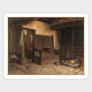 A Cottage Interior. Study - Wilhelm Wallander Sticker